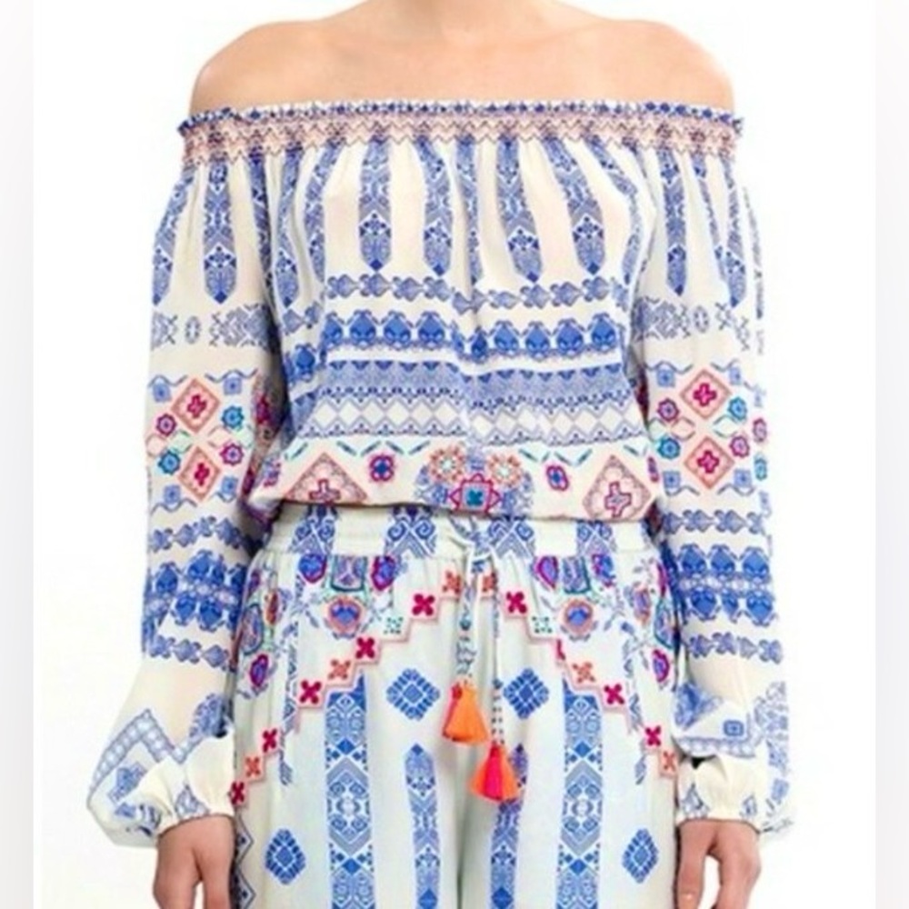 Rococo Sand Embroidery Silk Top Blouse
